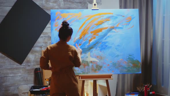 Artist Painting on Canvas