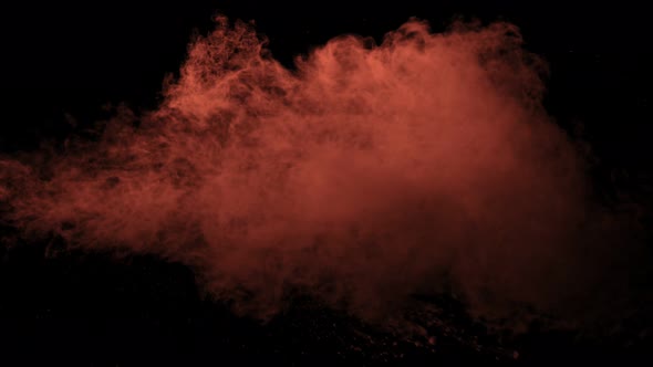 Super Slow Motion Shot of Cocoa Powder Explosion Isolated on Black Background