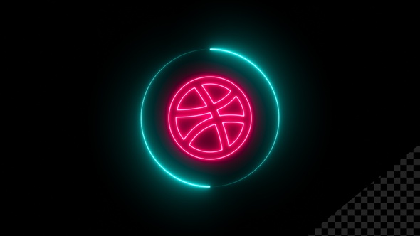 Colorful Neon Dribbble Icon