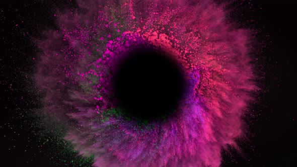 Super Slow Motion Shot of Color Powder Vortex Isolated on Black Background at 1000Fps