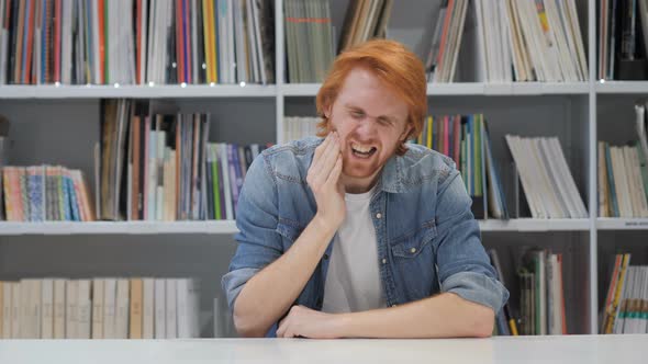 Redhead Beard Man with Infection, Toothache