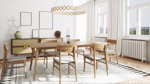 Modern Scandinavian Dining Room Interior