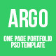 Argo - One Page Portfolio PSD Template - ThemeForest Item for Sale