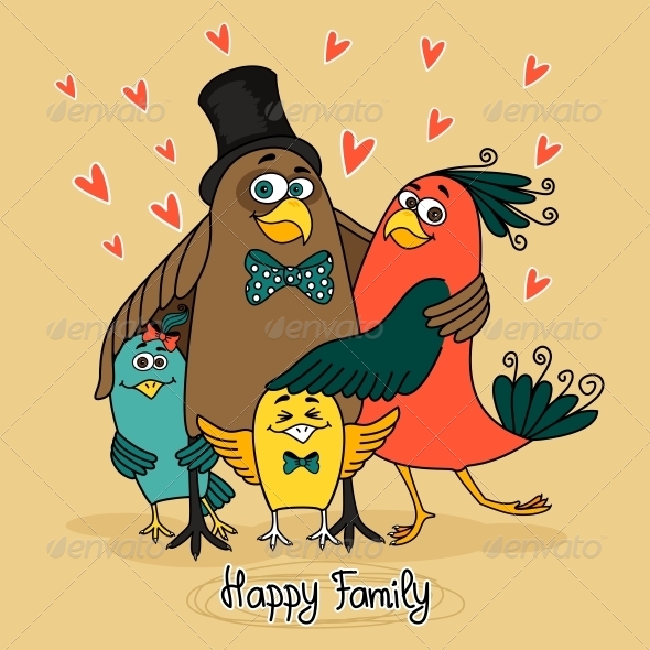 Birds Happy Family
