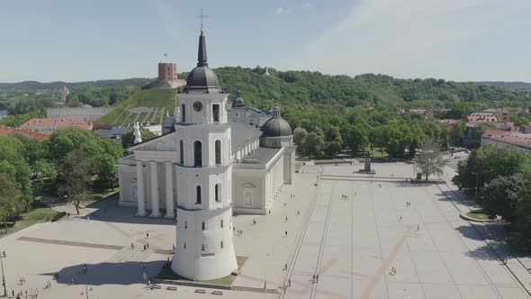 Classical Architecture in Vilnius Old Town Cathedral Square 