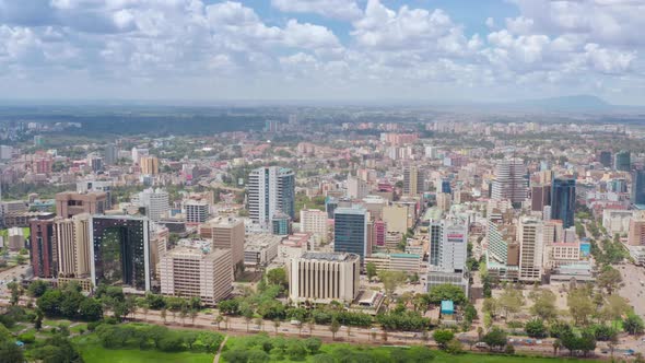 Aerial View of Skyscrapers Nairobi Capital and the Largest City of Kenya