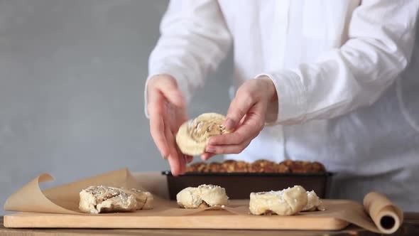 Woman making traditional Sweden cookies