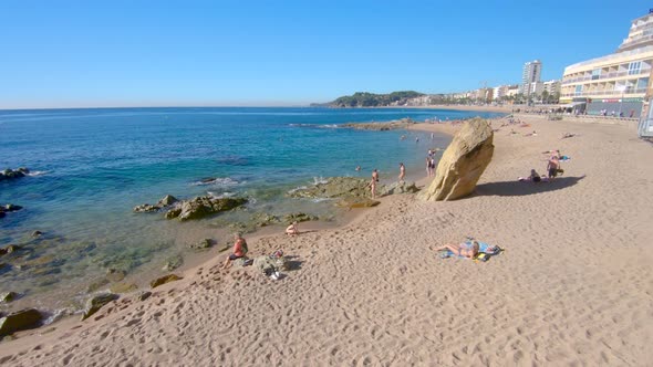 Lloret de Mar, beach. Spain Mediterranean. Costa Brava