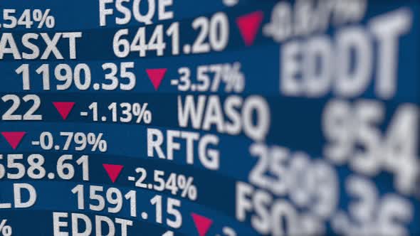 Fictional Companies Stock Exchange Tickers with Price Drop