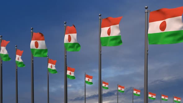 The Niger Flags Waving In The Wind  2K