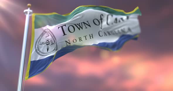 Cary City Flag, North Carolina, United States