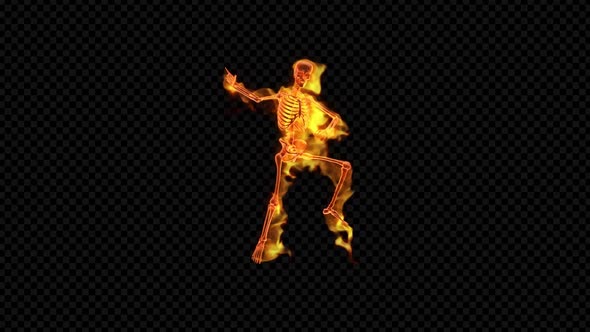 Fiery Skeleton Cheerful Dance