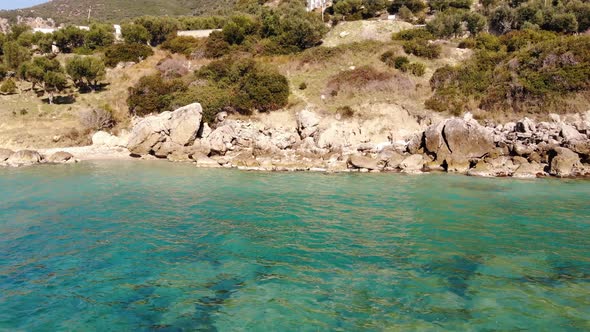 Aerial View of Beautiful Costal Shore in Vlore Albania