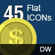 45 Flat ICONs (Shopping) - GraphicRiver Item for Sale
