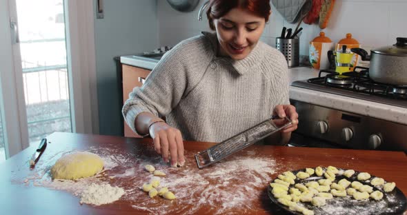 Young Girl is Making Homemade Potato Dumplings