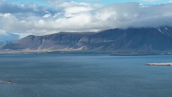 Aerial View of the Beautiful Icelandic Nature with Huge Lakes