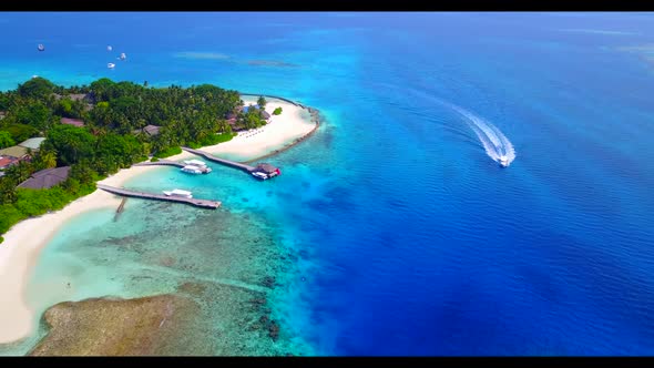 Aerial abstract of beautiful coastline beach time by aqua blue ocean and white sand background of a 