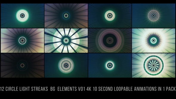 Circle Light Streaks BG Elements Green V01 alt