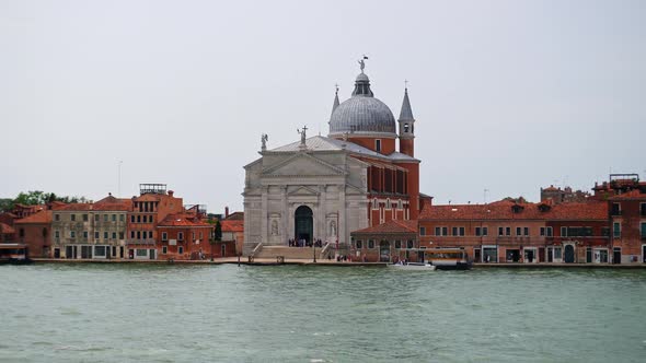 View Of Renaissance Church Of Santissimo Redentore On Giudecca Island In Venice, Italy. wide