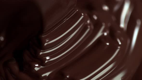 Super Slow Motion Shot of Pouring Meldet Chocolate at 1000Fps