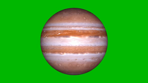 3d Realistic Rotated Jupiter Green Background