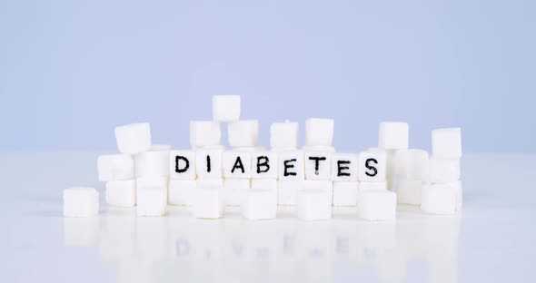 Sugar cubes spelling out diabetes