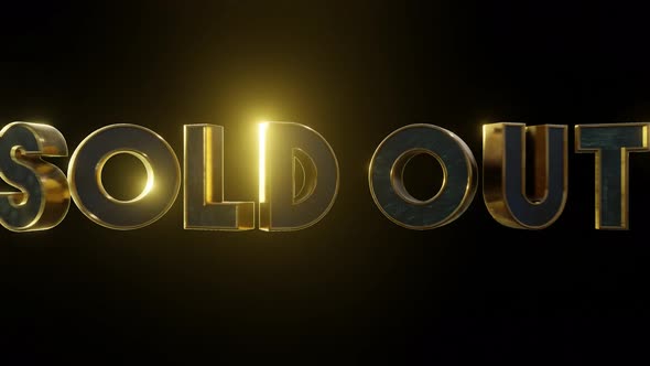 sold out text metallic gold modern effect . 4k resolution video.for business , store , market , shop