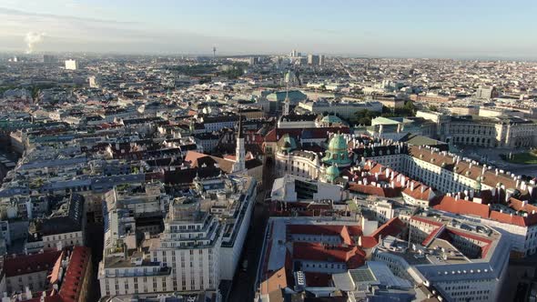 Aerial shot of Vienna, capital of Austira, Europe