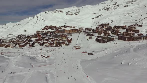 Aerial view of Val Thorens ski resort