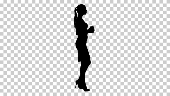 Silhouette businesswoman, Alpha Channel