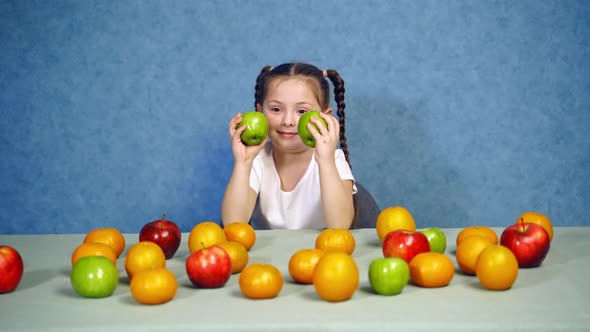 Beautiful Girl With Healthy Food