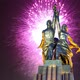 fireworks and soviet monument Rabochiy i Kolkhoznitsa, Moscow, Russia.Made of in 1937 - VideoHive Item for Sale
