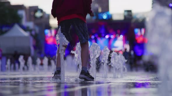 Playing at A Fountain