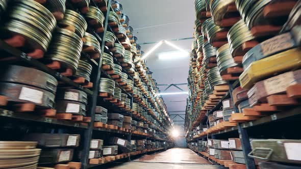 Pathway Between the Shelves of the Cinema Archive