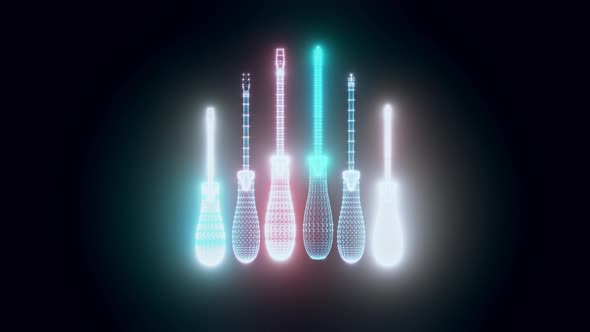 Modern Screwdriver Hologram Rotating 4k alt