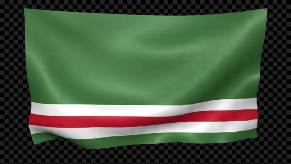 Chechen Repub Lic Of Ichkeria Flag Waving Looped