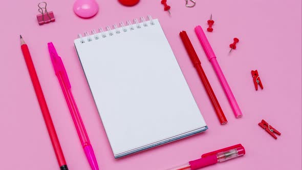 Stationery in Pastel Pink Shades
