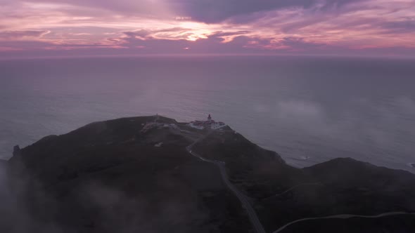 Drone Footage of the Waves Crashing Below the Rocks