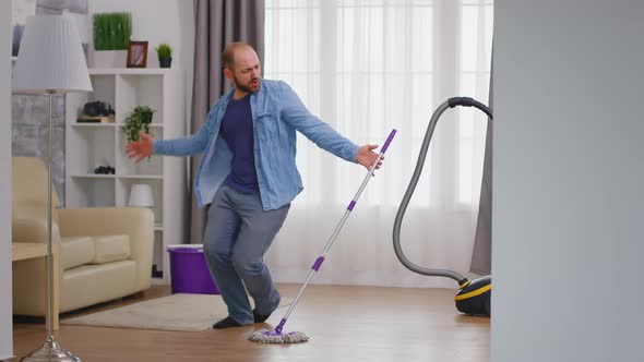 Dancing with Cleaning Mop