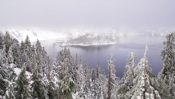 Crater Lake National Park in Winter