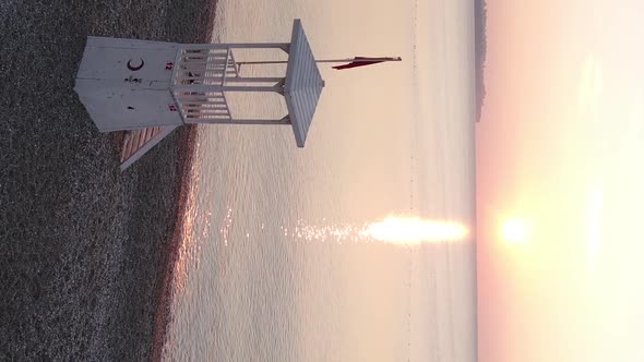 Vertical Video Dawn Over the Sea Aerial View