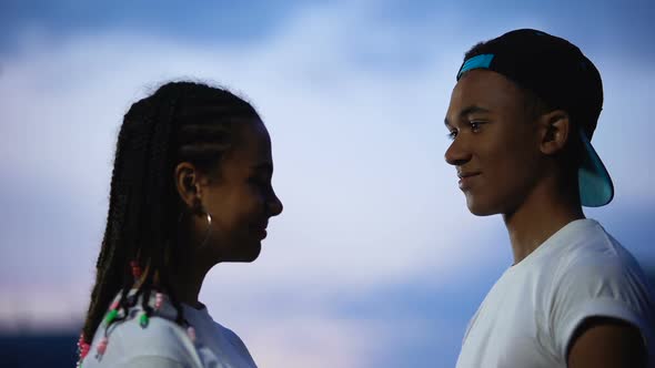 Black Teenage Friends Embracing, Happy to Find Each Other, Trustful Relations