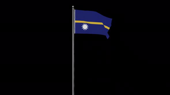 Nauru Flag Pole Loops With Alpha