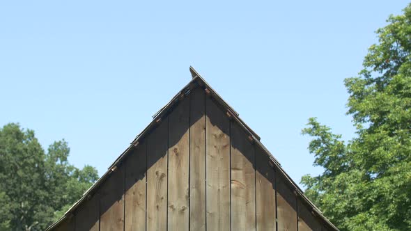 Tilt down of a wooden house