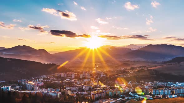 Sunset Sky in European City Landscape