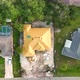 Aerial View of Suburban Private House Wit Wooden Roof Frame Under Construction in Florida Quiet - VideoHive Item for Sale