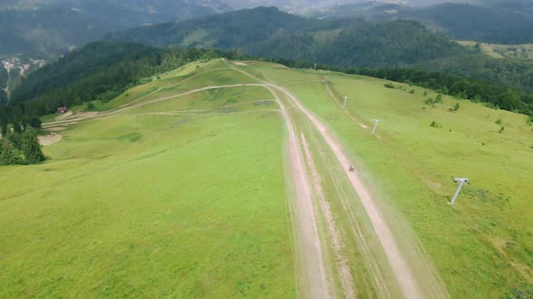 Aerial Panoramic View of Carpathian Mountains Ukraine