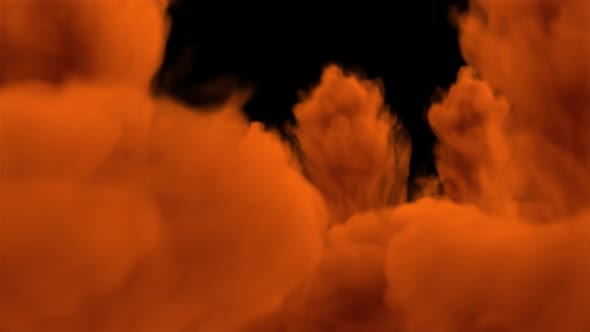 Huge Orange Color Smoke Falling 4K alt