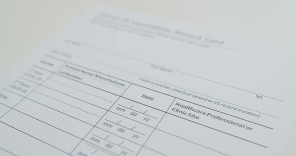 COVID19 Vaccine Immunization Card