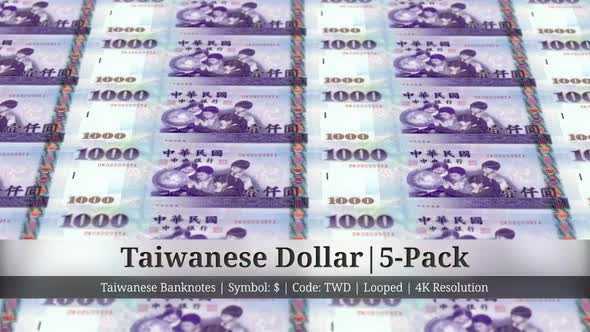 Taiwanese Dollar | Taiwan Currency - 5 Pack | 4K Resolution | Looped